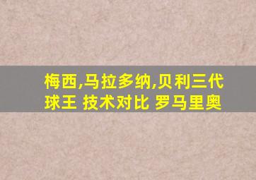 梅西,马拉多纳,贝利三代球王 技术对比 罗马里奥